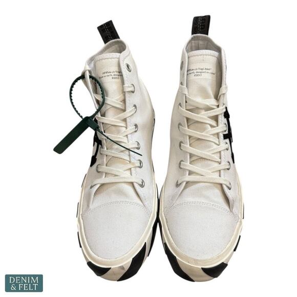 Off-White Vulcanized Logo Mid Top Sneakers‎ White Black Designer Streetwear main image 10